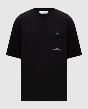 Stone Island Чорна футболка з принтом логотипа L2S152100028S0500