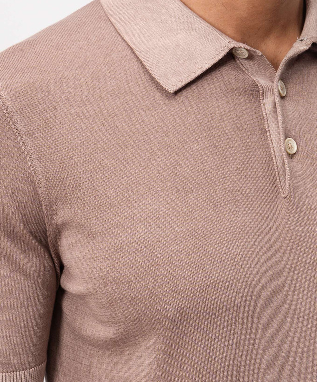 Cashmere&Whiskey Бежеве поло з бавовни M54268052 зображення 5