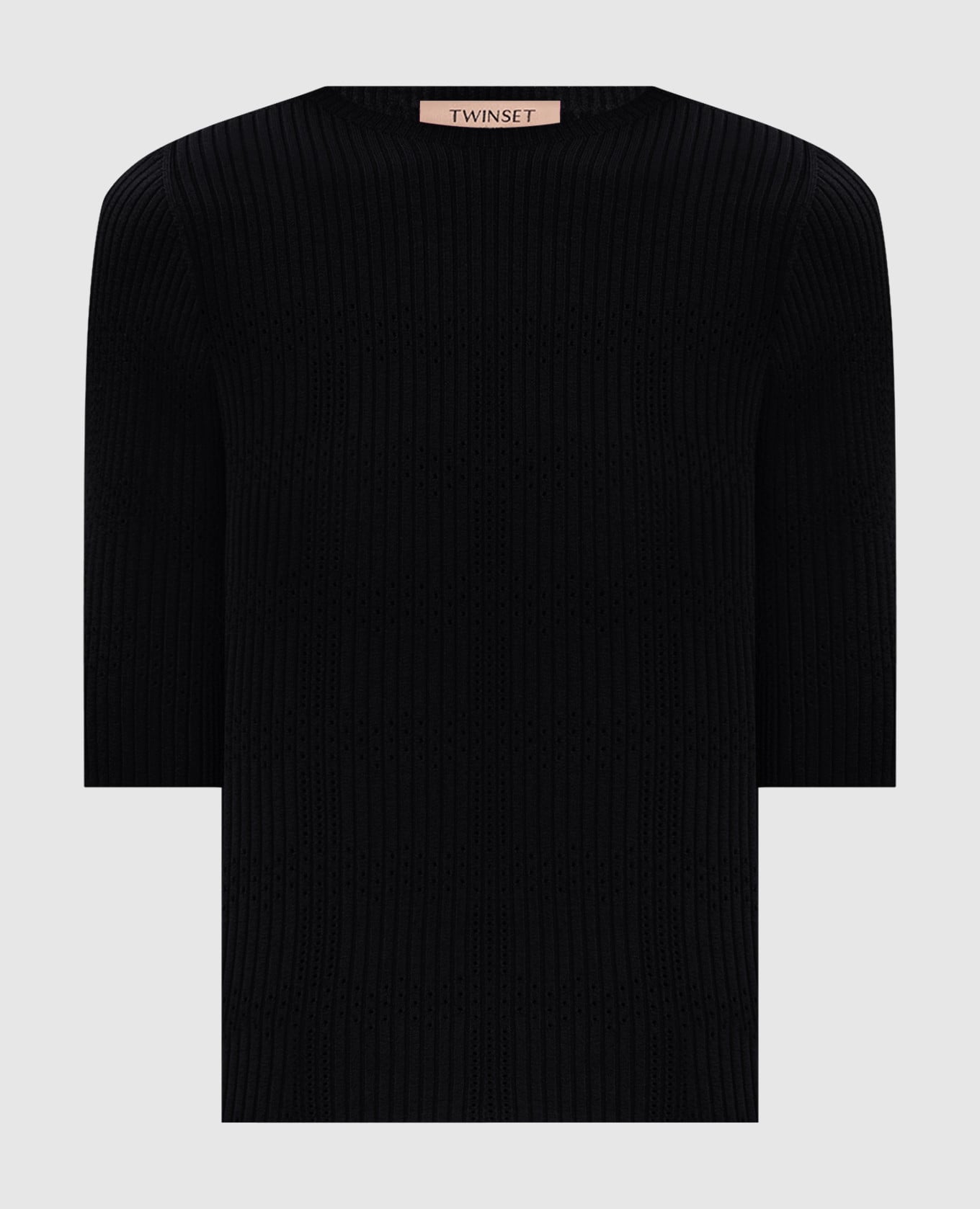 Черный топ в рубчик