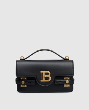 Balmain Черная кожаная сумка B-Buzz 24 с логотипом DN1DA828LAVE