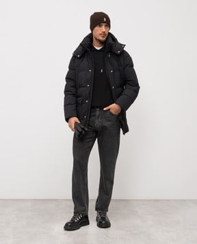 MooRER Чорне худі ZANE з вовни ZANEW12