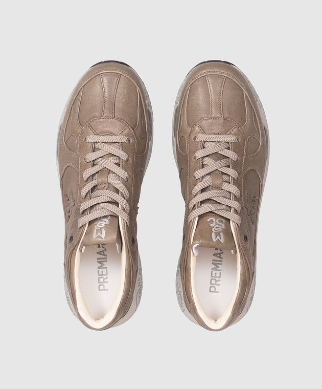 Premiata Кожаные кроссовки Mase25 цвета хаки MASE258419 изображение 4