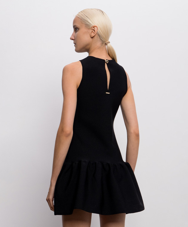 Twinset Черное платье мини с оборкой 262TP3144 изображение 4