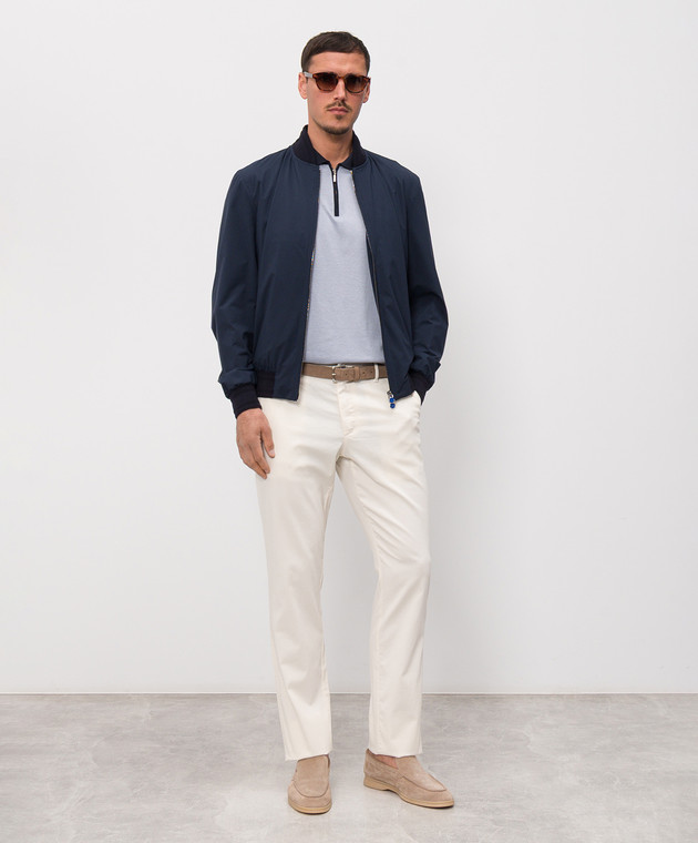 Castangia dal 1850 Сіре поло з шовком NCCA22MCE26 зображення 2