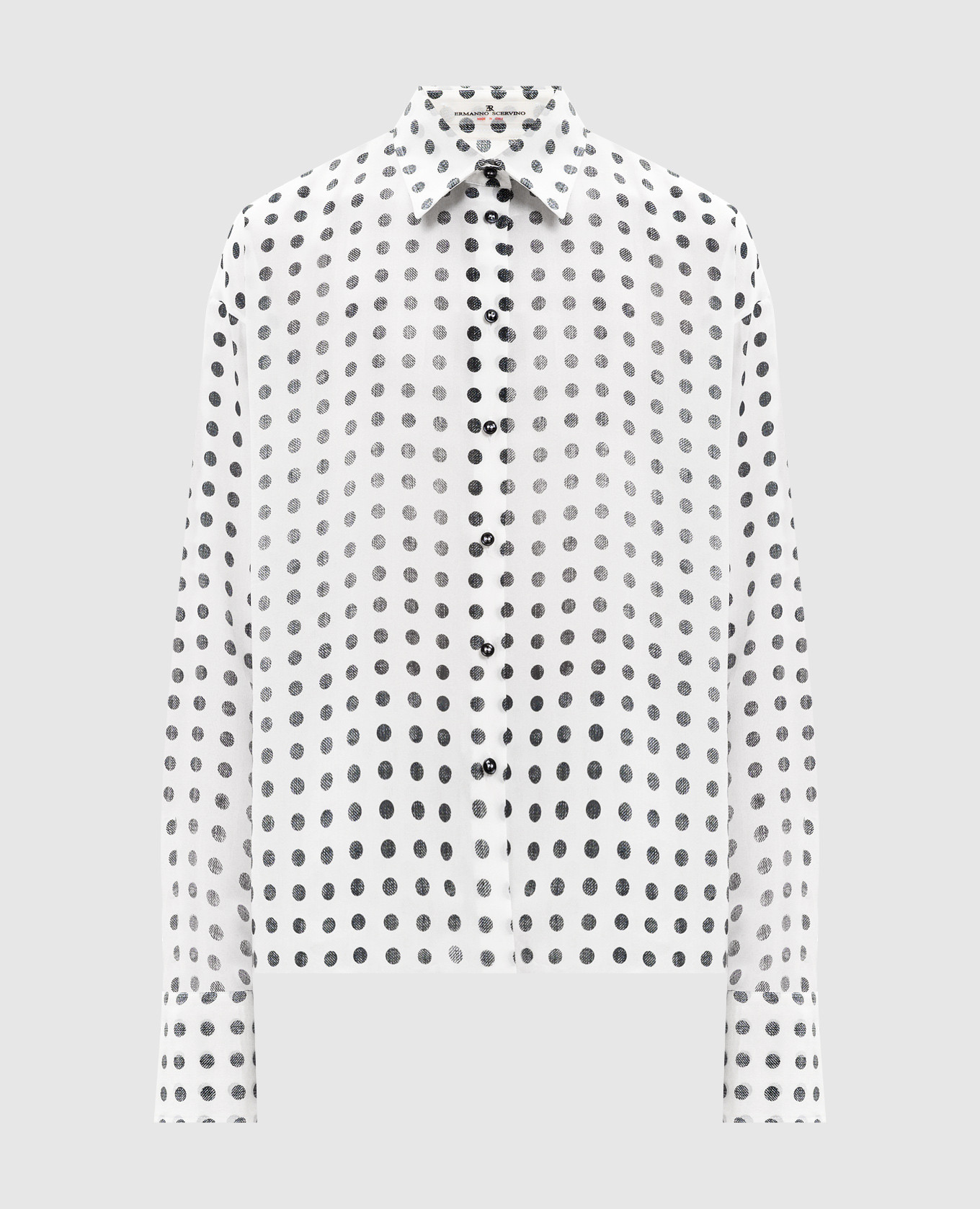 Блуза із шовку в горох