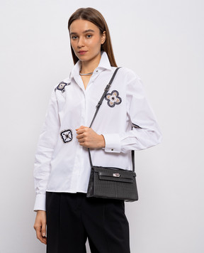 Babe Pay Pls Серая сумка кросс-боди из кожи крокодила 200321SMK