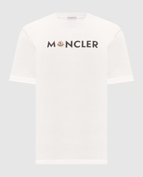 Moncler Футболка цвета айвори с принтом логотипа L20918C0005189B8Q