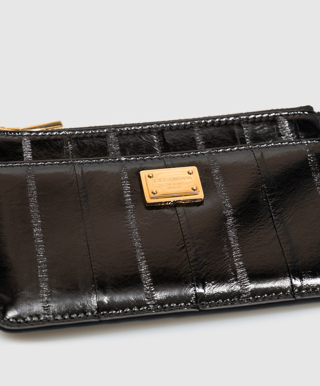 Dolce&Gabbana Черный кожаный картхолдер с пластиной логотипа BI1261A8B08 изображение 3