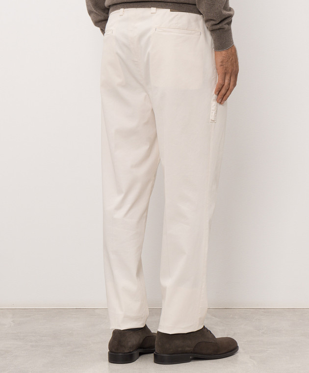 Brunello Cucinelli Брюки цвета айвори с патчем M289L3030F изображение 4
