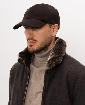 Enrico Mandelli Коричневая кепка из кашемира CAP4014816