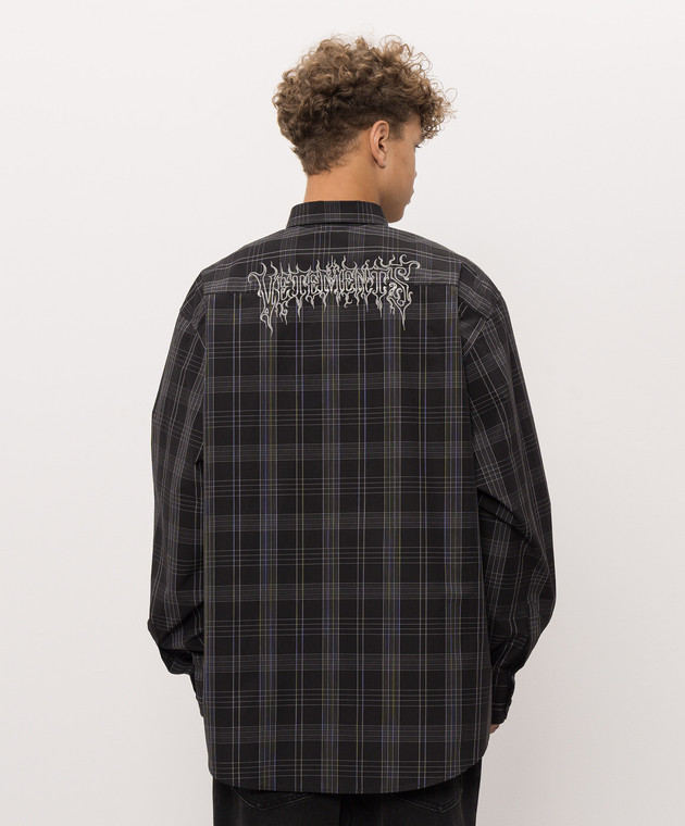 Vetements Чорна сорочка в клітинку MH27SH059BCm зображення 4