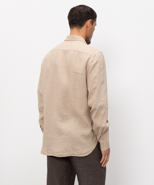 Canali Бежева сорочка з льону GM02128CSL7077 зображення 4