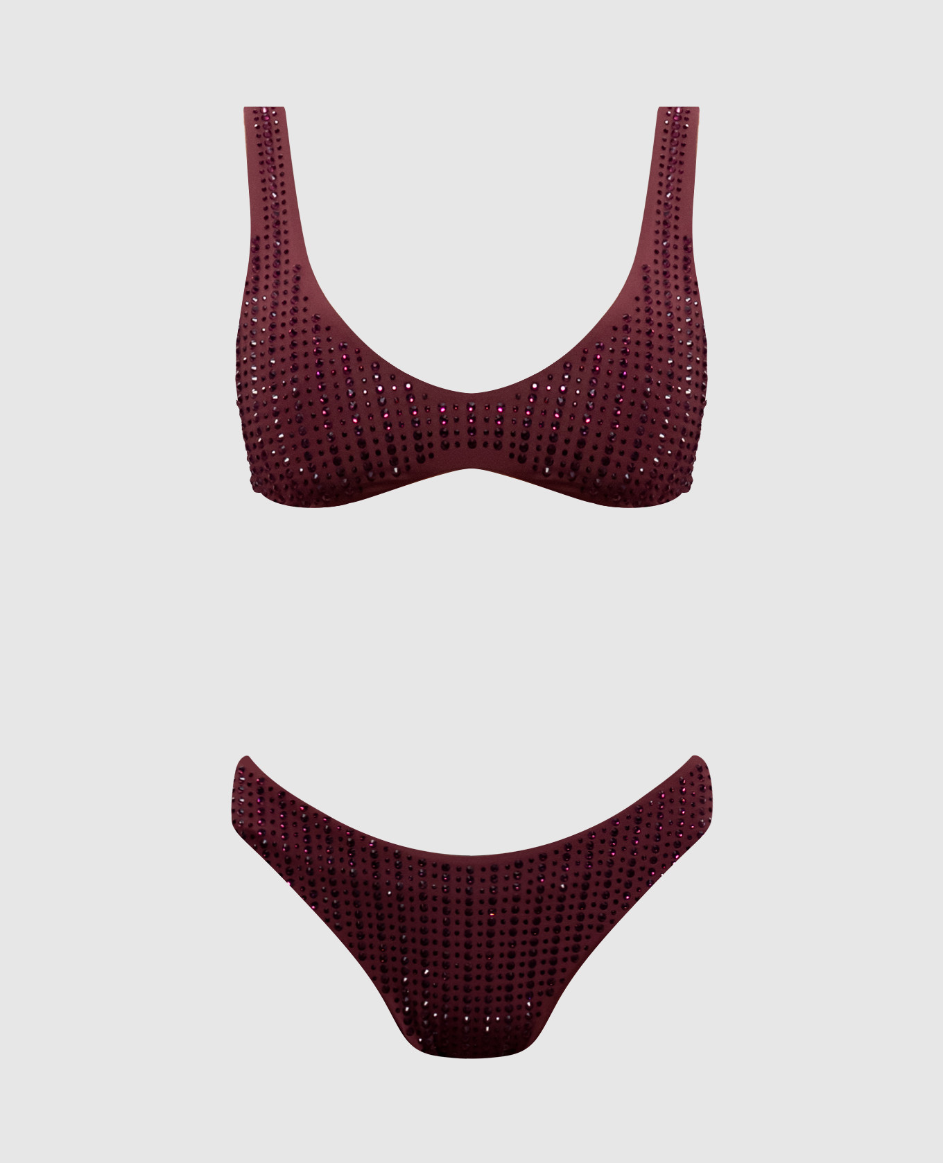 Бордовый купальник Malibu с кристаллами