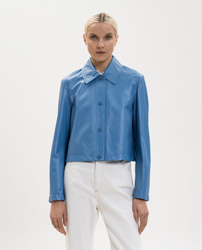 Max & Co Синяя кожаная куртка BOCCALE MCOBOCCALE