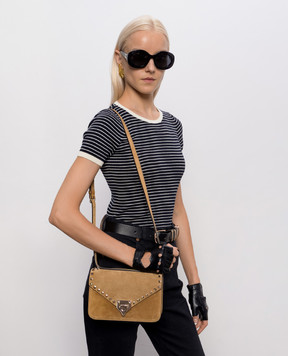 Valentino Коричнева замшева сумка крос-боді Rockstud 9W2B0T76KQQ