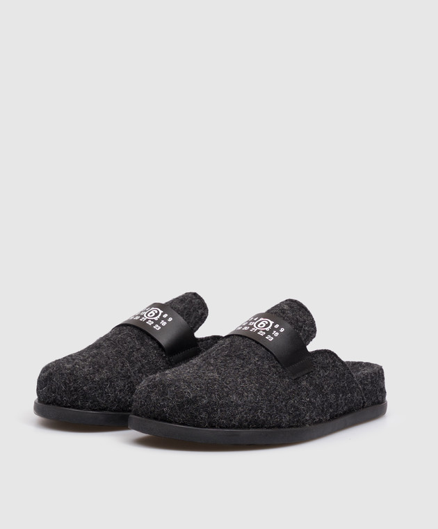 Maison Margiela MM6 Дитячі сірі мюлі з вовни 8387127 зображення 2