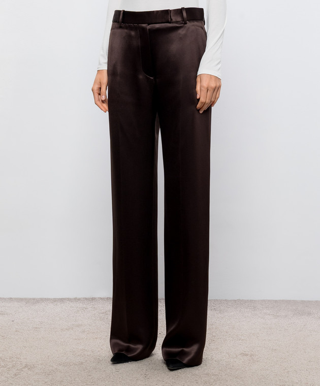 Tom Ford Коричневые брюки из шелка PAW726FAX1868 изображение 3