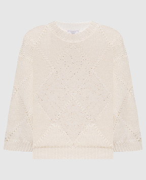 Peserico Білий светр з льоном з паєтками A99053F039106A