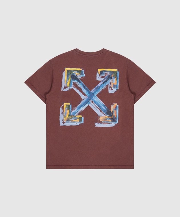 Off-White Детская бордовая футболка Art Quote 44BAA002F26J00B изображение 2