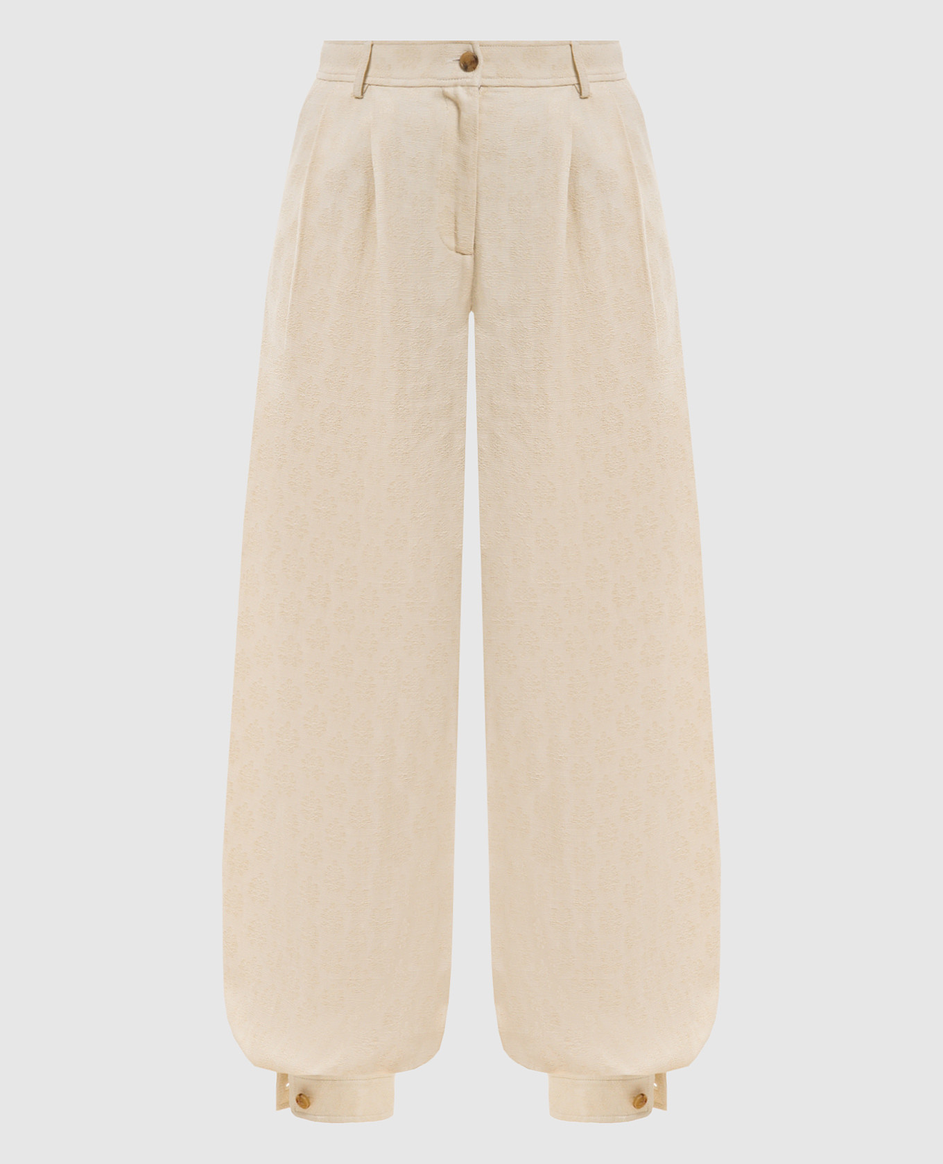 Бежеві штани з манжетами