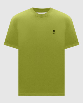 Ami Paris Зелена футболка з вишивкою емблеми HTS346724m