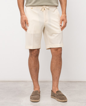 Stefano Ricci Шорти кольору айворі з вовни та шовку M1T6100332CM10HA