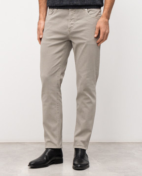 Brunello Cucinelli Джинси кольору хакі з патчем M277PD3210