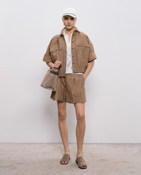 Brunello Cucinelli Коричневі шорти у візерунок MQ988P9149