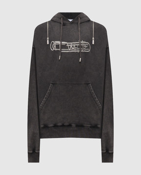 Off-White Серые худи Paperclip 44MBB12HF5F002