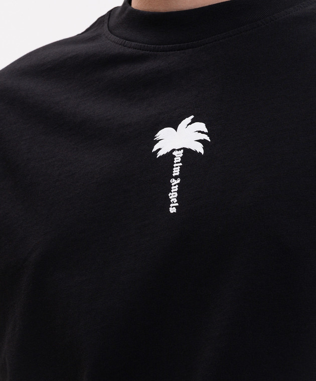 Palm Angels Черная футболка с принтом PAMAA001JR008 изображение 5