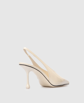 Jimmy Choo Білі шкіряні лаковані слінгбеки ISA ISA80PAT