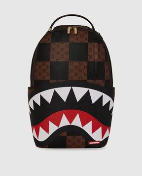 Sprayground Детский коричневый рюкзак THAT BIG CHECK SHARK 910B6263NSZ