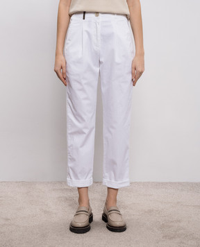 Peserico Білі штани з патчем A04987T2302481