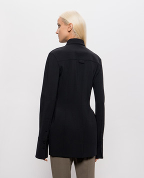 Thierry Mugler Чорний жакет-сорочка з вовною 26F1VE04831035