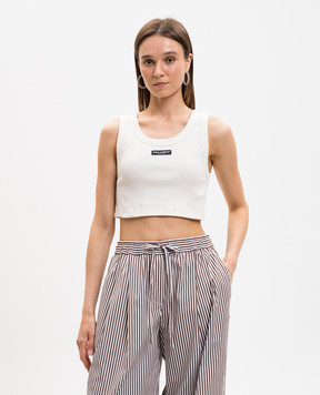 Dolce&Gabbana Топ кольору айворі в рубчик F8W40TFU7AV