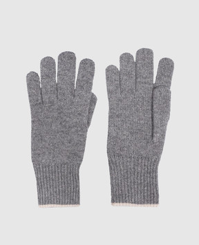 Brunello Cucinelli Рукавички сірого кольору з кашеміру M2293118
