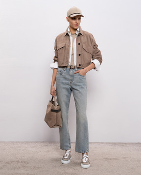 Brunello Cucinelli Голубые джинсы с логотип патч MA095P5758