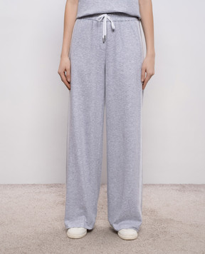 Peserico Серые меланжевые спортивные штаны с лампасами P04241J005667