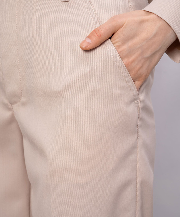 Dondup Бежевые брюки клеш с шерстью DP802SWFH188DXXX изображение 5