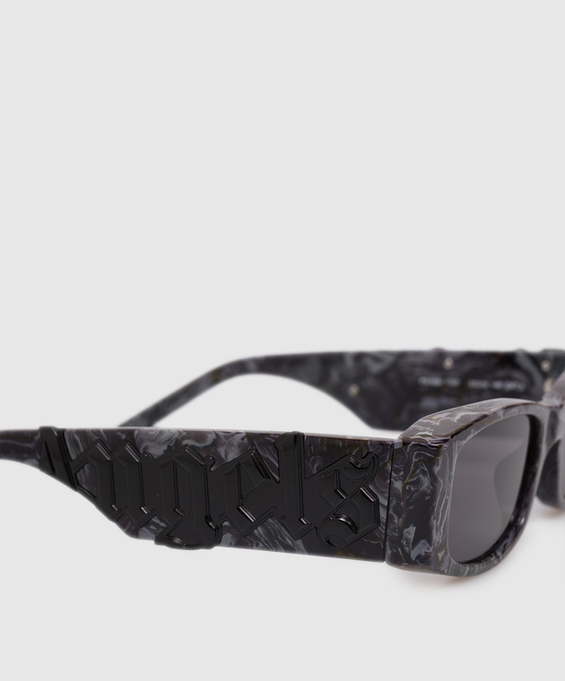 Palm Angels Сірі сонцезахисні окуляри з принтом логотипа PA1020110751 зображення 4