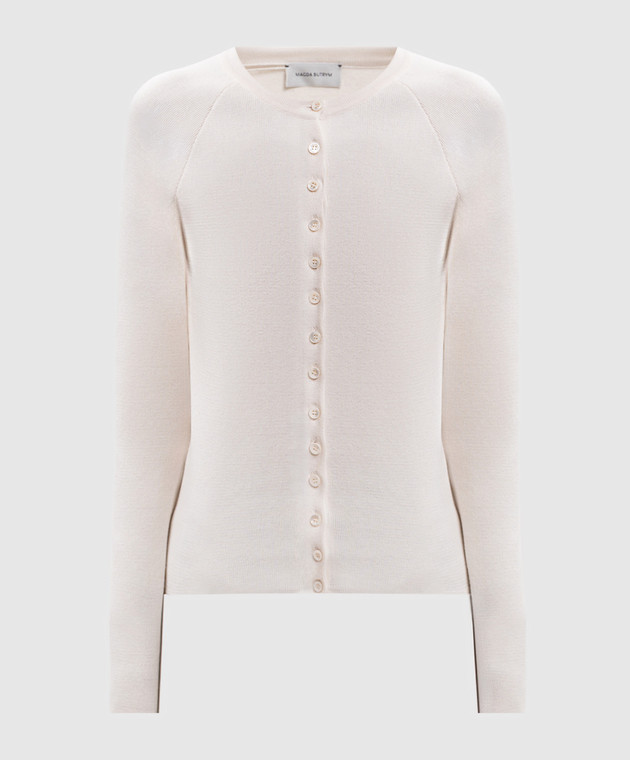 Magda Butrym Кардиган з кашеміром кольору айворі KNITWEAR29CARDIG266726