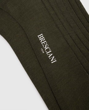 Bresciani Носки цвета хаки в рубчик MC034UN0004XX
