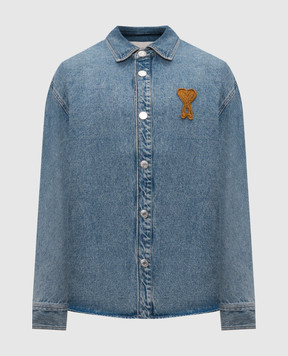 Ami Paris Синяя джинсовая куртка Ami de Coeur в стиле рубашки UJK897DE0046m