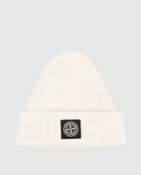 Stone Island Дитячий комплект з білого кардигана, пледа і шапки з логотипом K2S16M200001S0M10