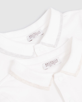 Brunello Cucinelli Детский белый набор из двух боди с логотипом принт BB051TU12R