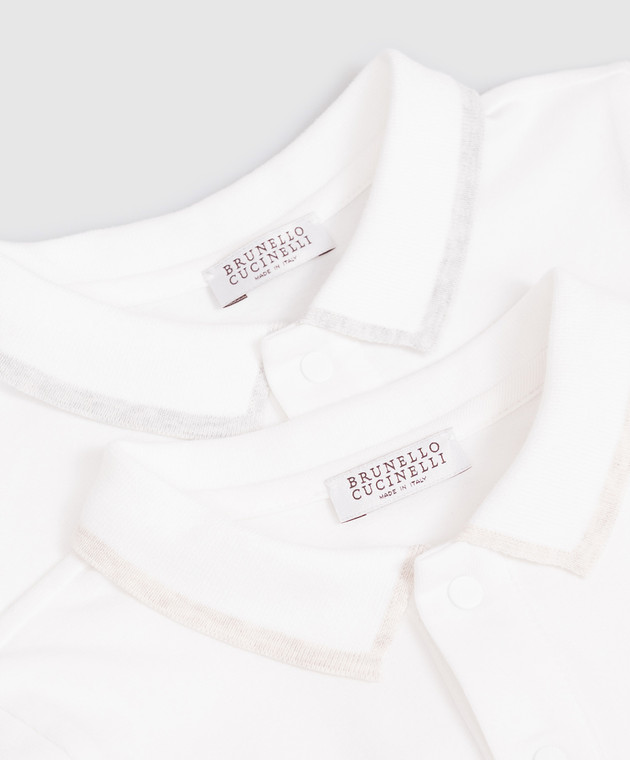 Brunello Cucinelli Детский белый набор из двух боди с логотипом принт BB051TU12R изображение 3