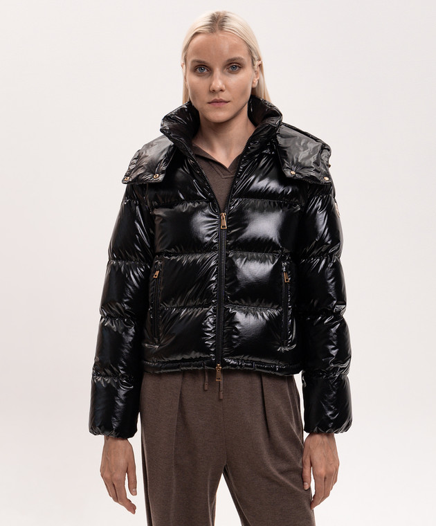 Moncler Черный укороченный пуховик Niveole L20931A00031597EU изображение 3