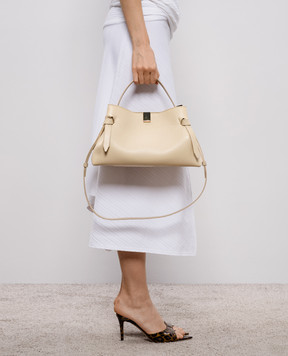 YUZEFI Бежевая кожаная сумка Gyoza GYOZA