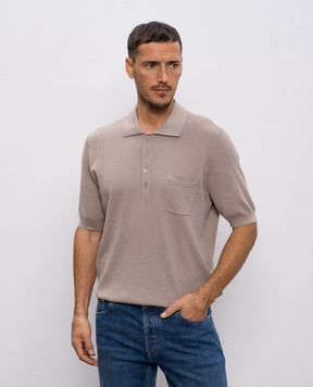 Brunello Cucinelli Бежевое поло в тканом узоре M29806205