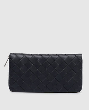 Bottega Veneta Синій шкіряний гаманець Intrecciato 814838VCPQ6